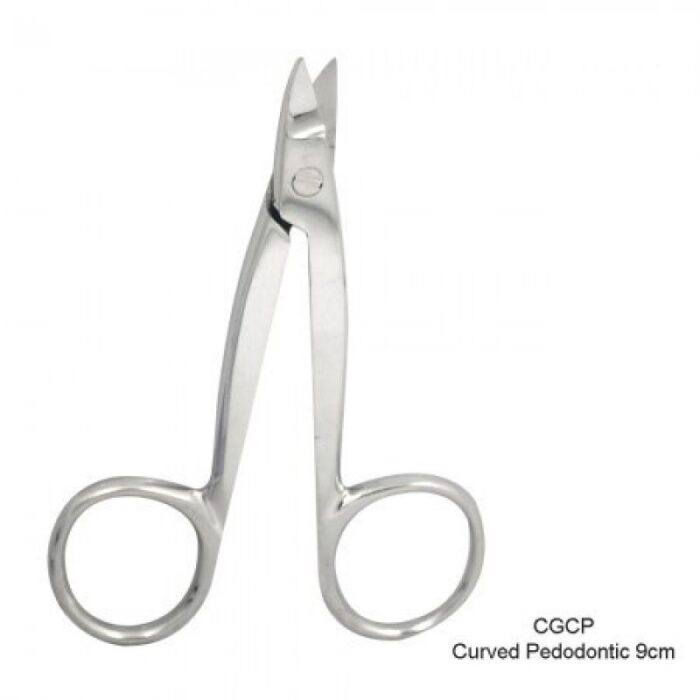 Curved Pedodontic Crown and Gold Scissors (9cm)