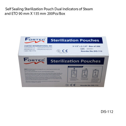 Self Sealing Sterilization Pouch Dual Indicators of Steam and ETO 90 mm X 135 mm 200